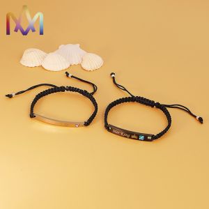 Anti Fatigue Adjustable Letter Name Bracelet 6x45MM For Couple