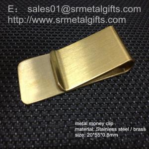 China Solid brass money clip with enamel logo, custom brass money clip wallet on sale