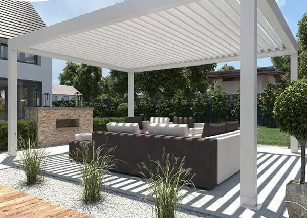 Cheap Remote Control Roof + Privacy Curtain | Metal Pergola with Retractable Roof wholesale