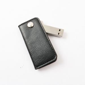 China Portable Leather Cover Key Metal Usb Flash Drive  64GB 128GB 30MB/S on sale