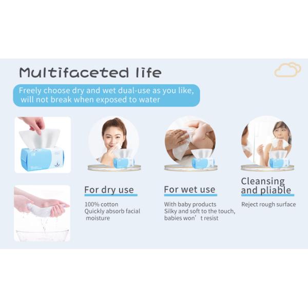 Pure Cotton Face Towels Daily Life Cleaning Dry Wipes Disposable