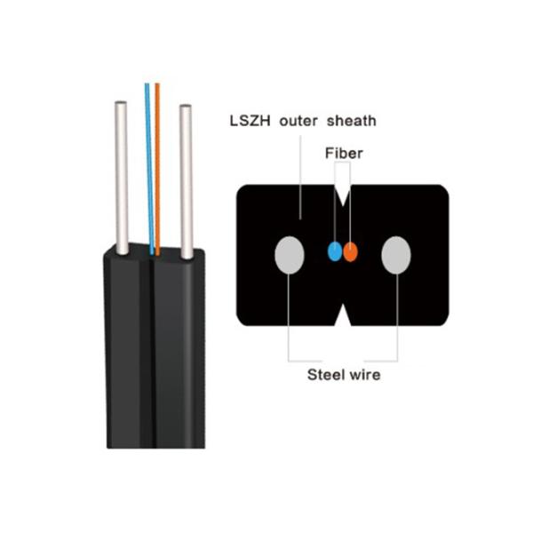 FTTH LSZH Jacket G657A Fiber Optic Cable GJXH/GJXFH Flat Cable