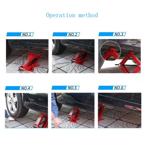 Red 1.5 Ton Scissor Jack for Car Repair Max Height 385mm Minimum Height 105mm Support Manual Mechanical Jack Auto Repair Tool