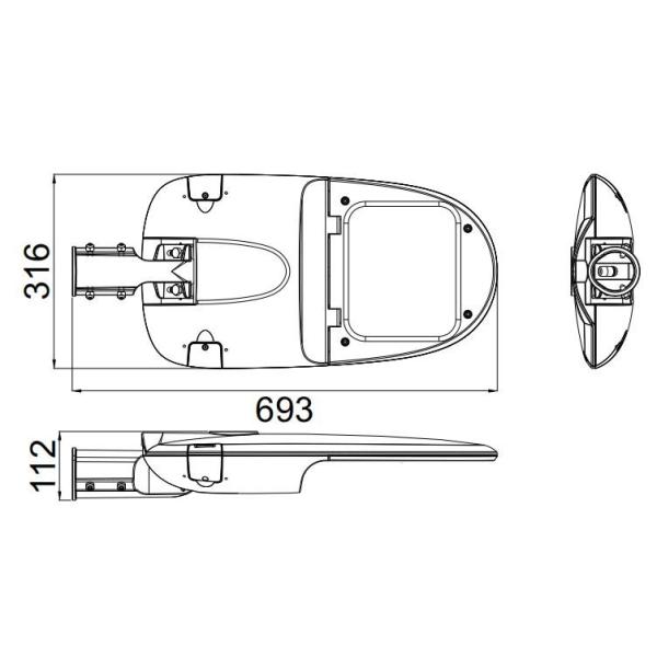 180W 140lm / W Dimmable LED Street Lights 3030 Cree Chips High Power