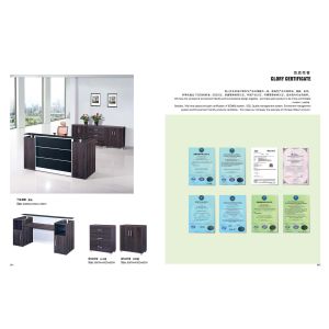 China Modern Purple Oak Reception Counter Table , Inquiry Front Help Desk on sale