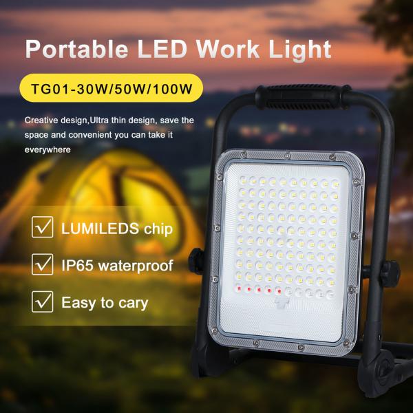 100W Led Rechargeable Work Light DC 6V Input Long Working Time Good Heat Sinking