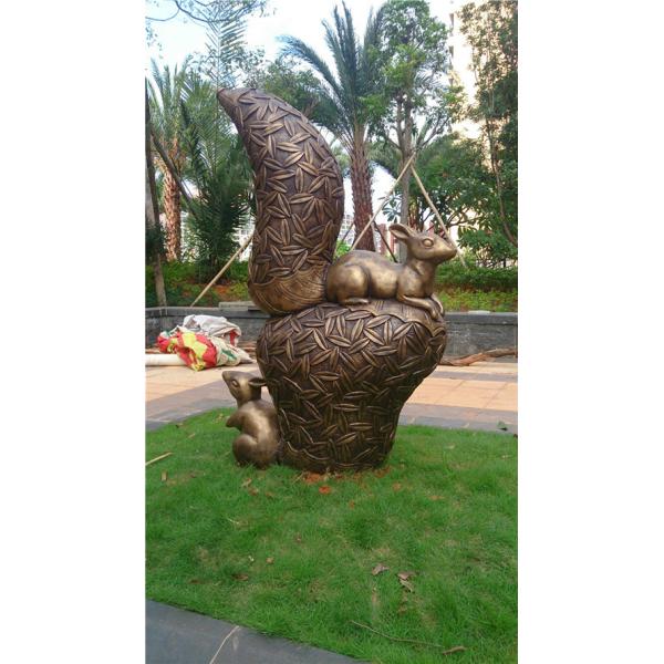 3 M Metal Animal Sculptures Outdoor Bronzed Squirrel Garden Statue