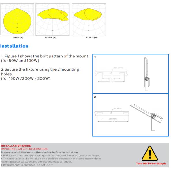 300W LED Flat Flood Light 800W Metal Halid Lamp Equivalent