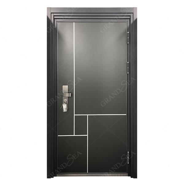 Modern Style High Quality Cast Steel Easy Pattern Power Coated Surface Swing Door for Villa