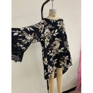 China Black Womens Chiffon Shirt Fabric Type 100% Polyester Material on sale