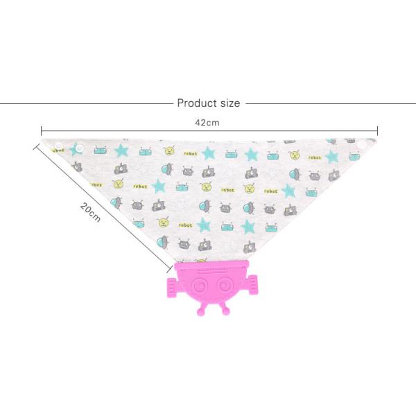 CE Modern Baby Bandana Bibs 100% Cotton Silicon With Teether
