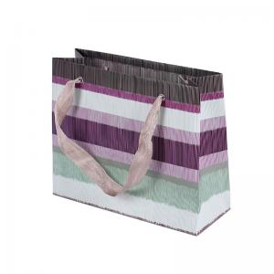 Cheap Custom Printed Creative Patterned Paper Product Bags Striped Paper Bags wholesale
