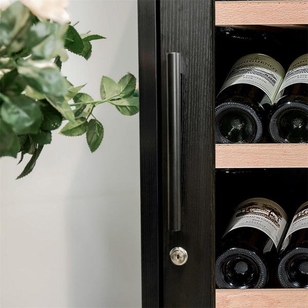 Precision Temperature Control Black Solid Wood Kitchen Wine Cooler