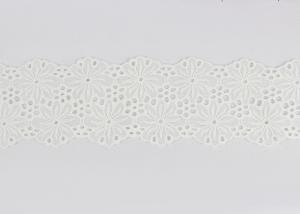 Beige Stretch Cotton Embroidered Lace Trim For Sewing Decoration DIY Wedding Dress