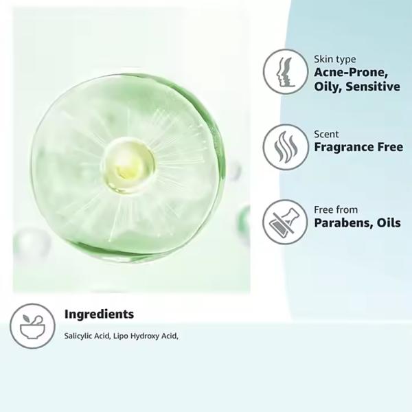 2% Salicylic Acid 0.05% Micro-Exfoliating Lha Facial Cleanser Whitening Remove Blackhead Shrink Pores Deep Cleaning Skin Care