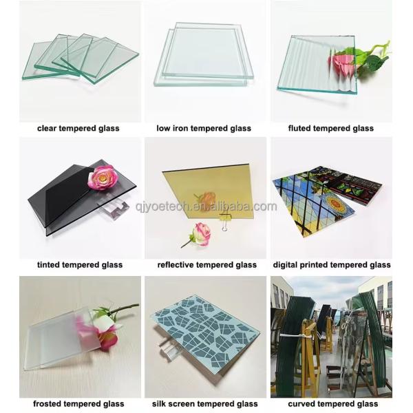 Clear Float Curved Tempered Glass With Edge Polished Silk Printing for Construction