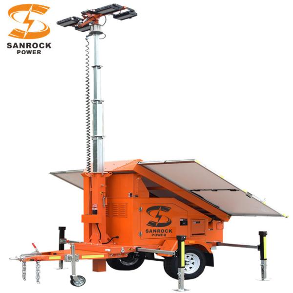 1305W Solar Powered Portable Light Towers LED Mobile Light Tower For Construction Sites