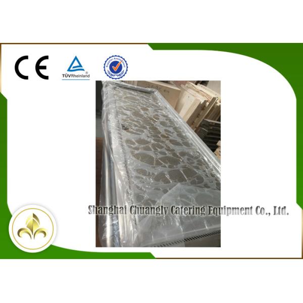 12 Seats Stainless Steel Rectangle Double Stoves Upper Fume Exhaustion Electromagnetic Teppanyaki Grill Table