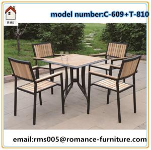 Cheap wicker/rattan/outdoor furniture wood, powder coating metal frame C609+T810 wholesale