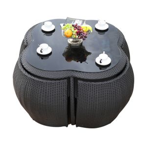 Cheap Combination Rattan Wicker Coffee Table Sets Living Room Space Saving wholesale