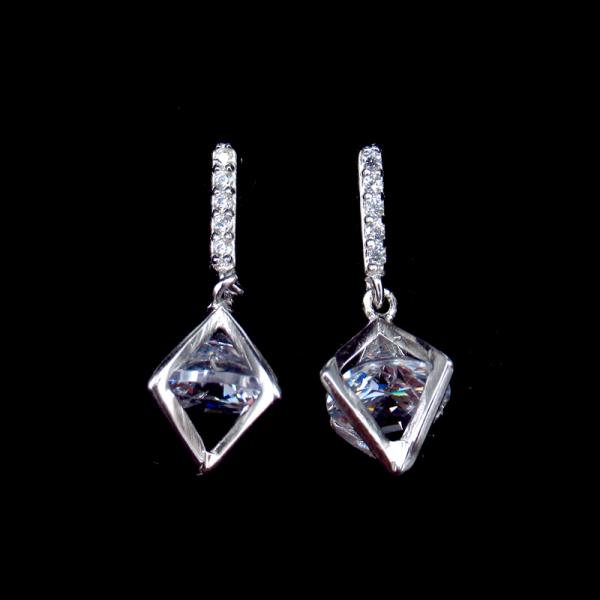 Women's Fashion 925 Silver Earrings For Wedding Gift Logo Printed