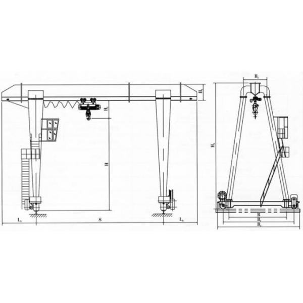Large Operating Range Single Girder Gantry Crane 3 Ton Cargo Container Crane