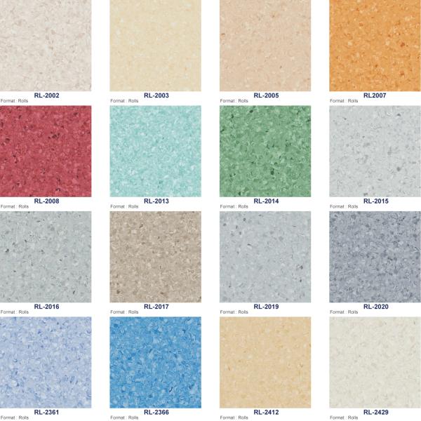 PVC Vinyl Homogeneous Sheet Flooring 1.5mm-3mm Homogeneous Vinyl Floor