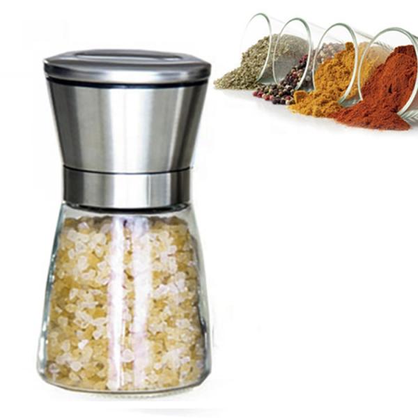 Refillable Mini Spice Salt Pepper Grinder Adjustable Coarseness Household Kitchen Tools