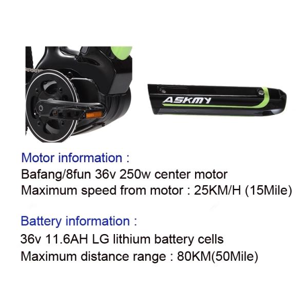 26 Inch Full Suspension Electric Mountain Bike Wattage 351 - 500w With Middle Drive Motor