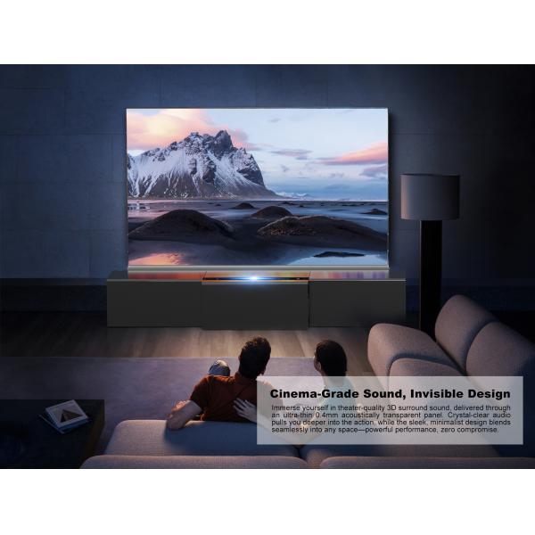 White Motorized Laser TV Cabinet Customized Sliding TV Cabinet Wooden Short Throw Projector Cabinets