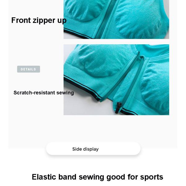 Customizable Padded Zip Front Sports Bra Ladies Exercise Bra 250g