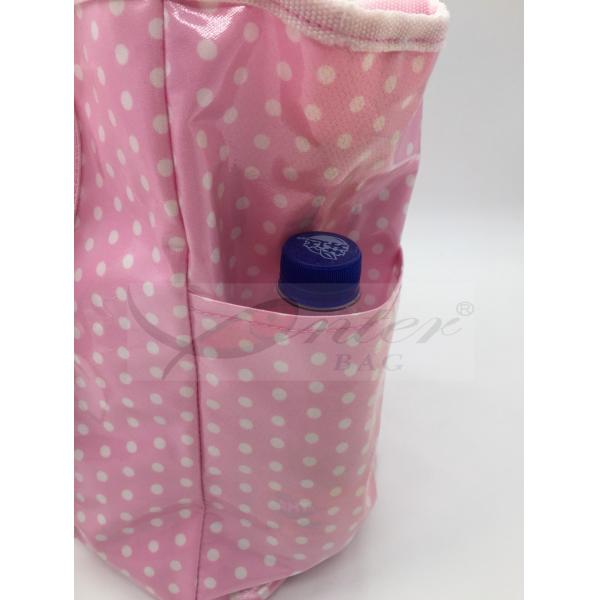 Pink Coating Polyester Tote Diaper Bags Stylish Diaper Bags For Mom 33*27*14.5CM