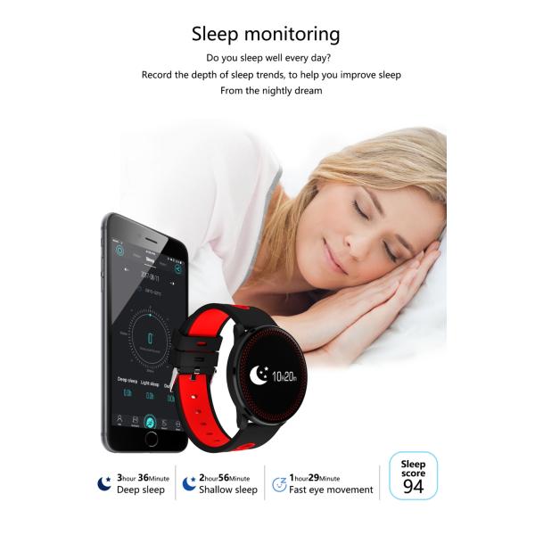 Ip68 Smart Bluetooth Fitness Bracelet Clever Clock High Resolution Round Touch LCD