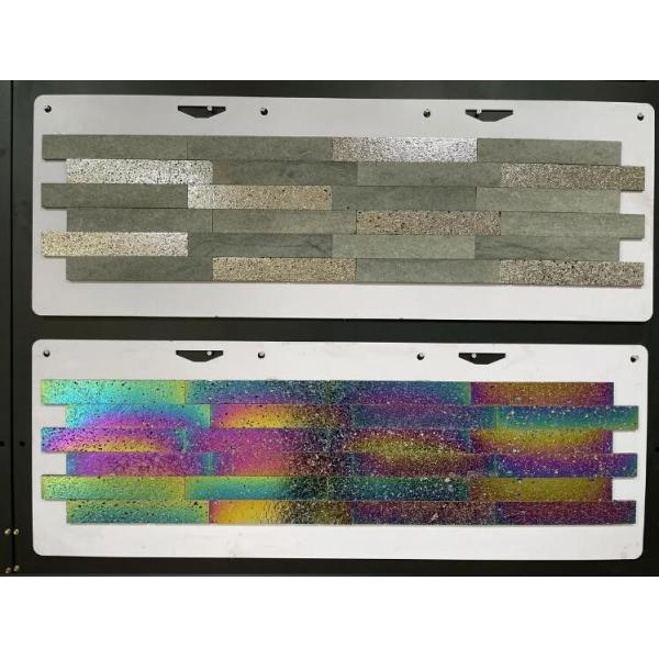 Glass And Stone Mosaic Tile Backsplash Green Glazed Porcelain Fishbone Chevron 308x315mm