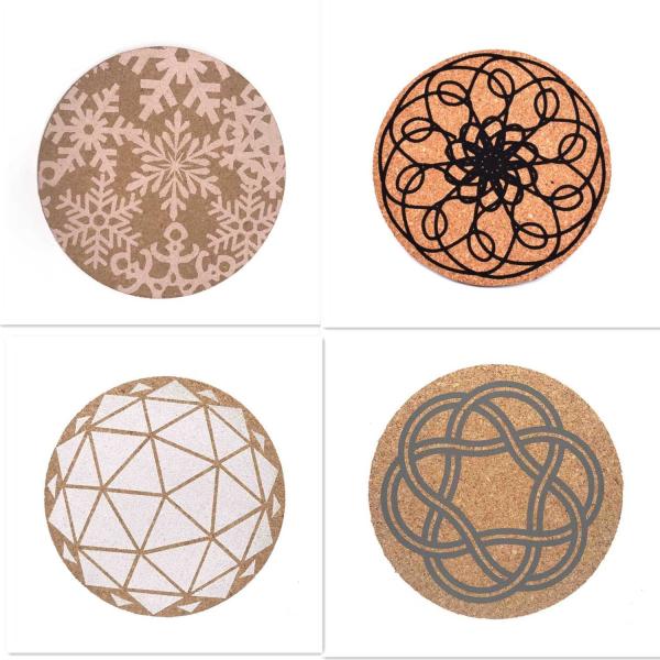 Custom Size Wholesale Natural Eco Friendly Cork Coaster Cork Cup Mats