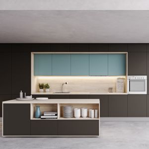 Cheap Modular White PVC Kitchen Cabinet Design For Apartment wholesale
