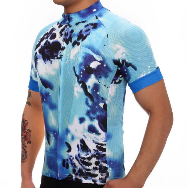 Cyclist Blue Custom Bike Riding Jerseys 130g Polyester Gravel Jersey Cycling