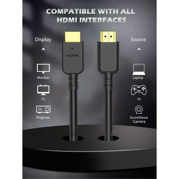 Black 8K HDMI Cable 6 Feet 48Gbps Dynamic HDR EARC Ultra High Speed