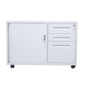 3 Drawer 34kgs 500mm Depth Tambour Storage Cabinet
