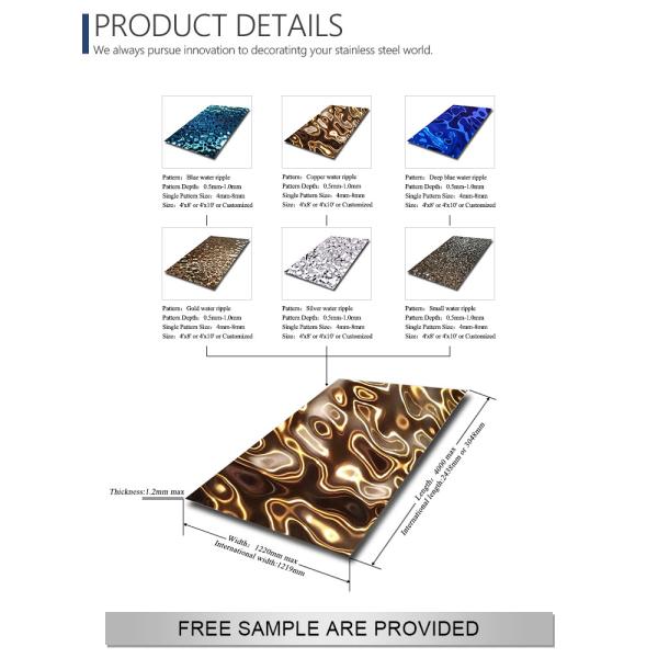 304 Colour Coated Steel Sheets Decorative Metal Wall Panels 0.8mm x 1219mm x 2438mm