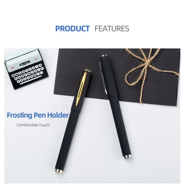 Black Matte Plastic Carbon Based Ink Gel Pen 0.5mm For Office Hotel Bank