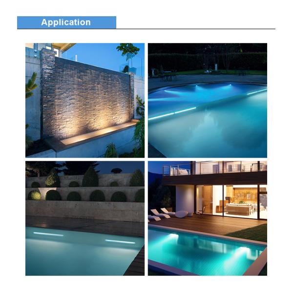 SS316L Underwater Linear Pool Light Warm White LED L195mm 3W 6W DC24V Asymmetrical Lens