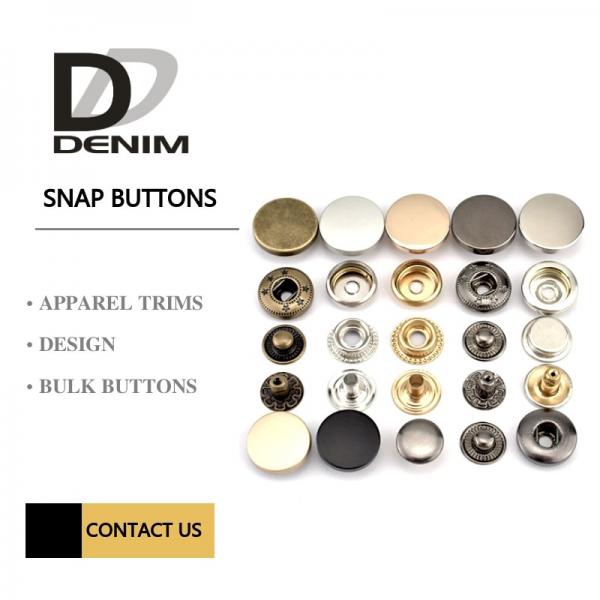 Quality Brass Coat Jacket Metal Matt Nickel Color Snap Buttons Flat Four Parts for sale