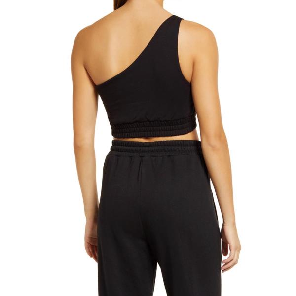 Factory Cotton Spandex Sexy Custom Logo One Shoulder Top Knitted Sleeveless Tank Tops