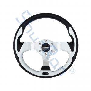 China Golf Cart GT Rally White Steering Wheel with PU Grip for Club Car, EZGO, and Yamaha on sale