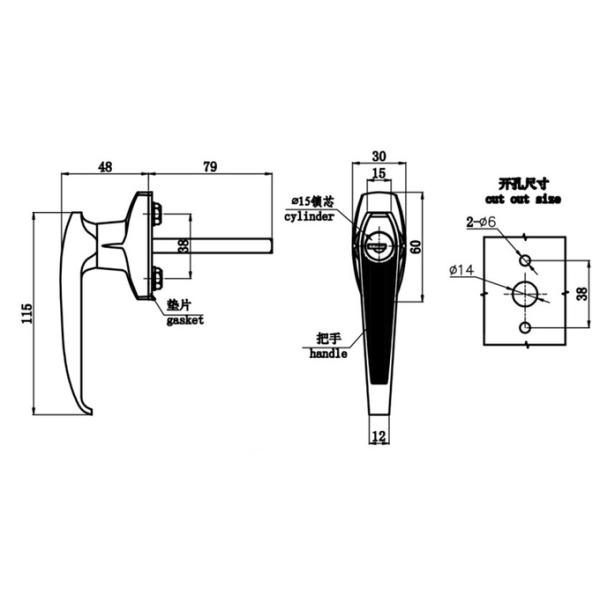 ODM Replacement Garage Door Handle Lock Zinc Alloy Keyless Metal Cabinet Lock