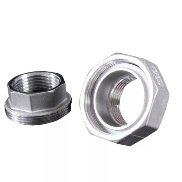 BS EN 10242 55mm Threaded Pipe Fittings Ra0.8 Hex Nipple Male Female 4 Inch Pipe Nipple