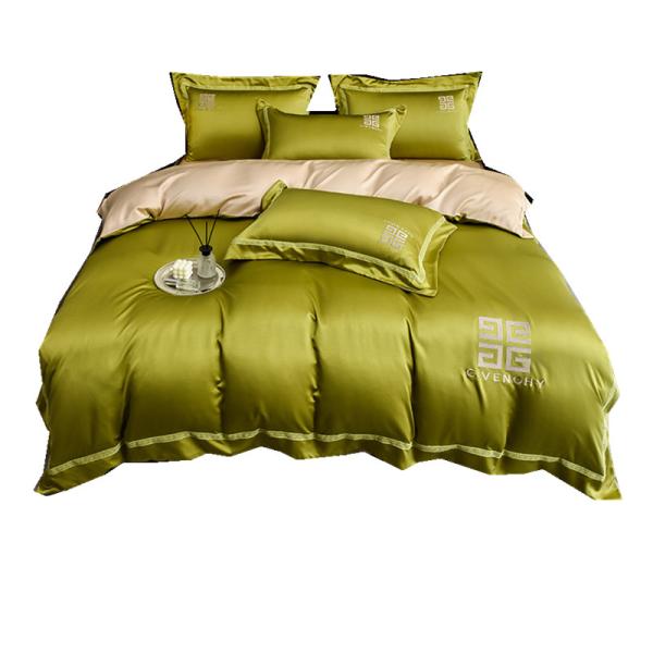 100% Polyester Tencel Embroidery Bedding Set 4 PCS Gift Box 1.5m 1.8m Bed Sheet Bed Cover