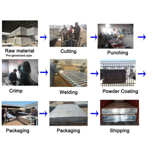 2.1mx2.4m Australia Black Heavy Duty Welded Security Garrison Steel Picket Fencing/Garrison Fence Panel