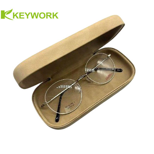 Metal Portable Primary Color Style Vintage Oil Wax PU Leather Stylish Eyewear Glasses Case